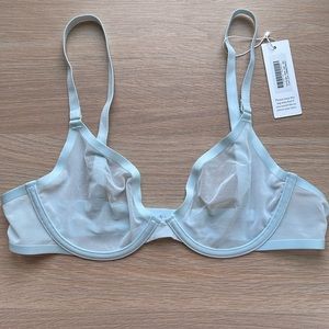 CUUP blue The Plunge mesh bra in halo 36A